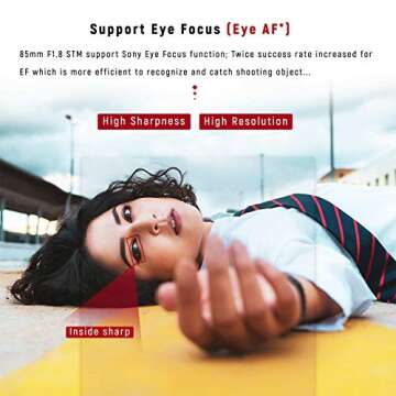 VILTROX 85mm F1.8 Mark II Auto Focus Full Frame Lens for Sony E Mount, STM Large Aperture Medium Telephoto Portrait Fixed Focus Lens for Sony Camera A9 A7R3 A7III A7RIII A7M3 A7S2 A6500 A6300