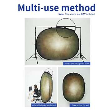 Kate Collapsible Backdrop Pop-up Photo Backdrops Folded Grey Black for Photography, for Video, for Broadcast, 5x6.5ft