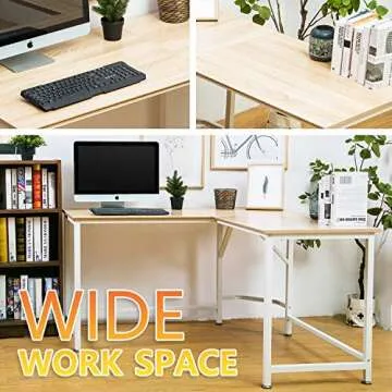TOPSKY L-Shaped Desk 55" x 55" Stylish & Sturdy