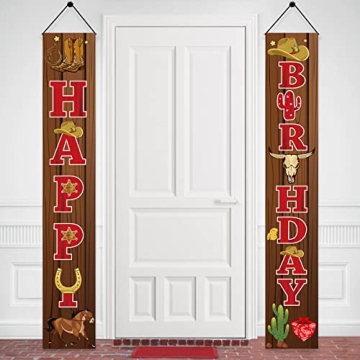 Western Cowboy Birthday Door Banner Decorations for Parties