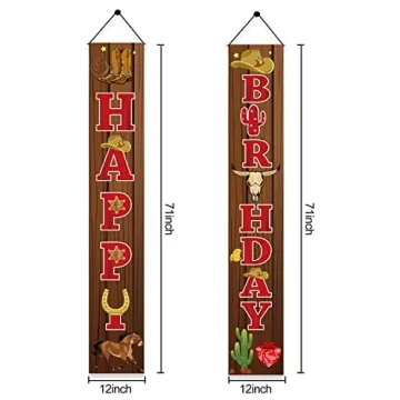 Western Cowboy Birthday Door Banner Decorations for Parties