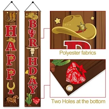 Western Cowboy Birthday Door Banner Decorations for Parties