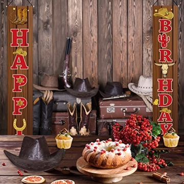 Western Cowboy Birthday Door Banner Decorations for Parties
