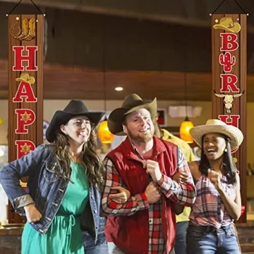 Western Cowboy Birthday Door Banner Decorations for Parties