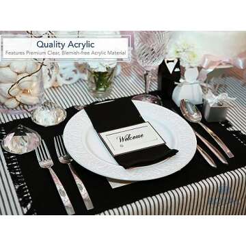 Royal Imports Place Cards Clear Acrylic Blank Plates, Table Seating Number Tiles, Custom Setting DIY...