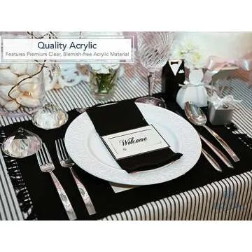 Royal Imports Place Cards Clear Acrylic Blank Plates, Table Seating Number Tiles, Custom Setting DIY...