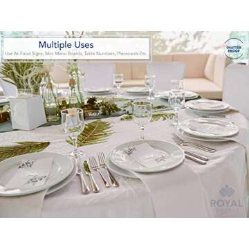 Royal Imports Place Cards Clear Acrylic Blank Plates, Table Seating Number Tiles, Custom Setting DIY Guest Name Signs Decor, Wedding, Reception, Party, Banquet, Dinner, Birthday - Rectangle - 20 pcs