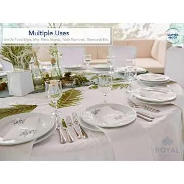 Royal Imports Place Cards Clear Acrylic Blank Plates, Table Seating Number Tiles, Custom Setting DIY Guest Name Signs Decor, Wedding, Reception, Party, Banquet, Dinner, Birthday - Rectangle - 20 pcs