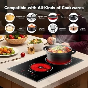Versatile FUDELAI 2 Burners Electric Cooktop for Easy Cooking