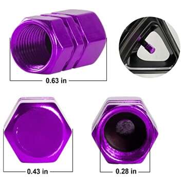JUSTTOP Car Tire Valve Stem Caps - 12pcs Air Caps Cover in Purple