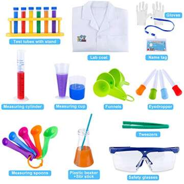 Kids Science Experiments Kit with Lab Coat for Fun Learning