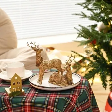 AOMOONOA Gold Reindeer Christmas Decoration for Home Decor