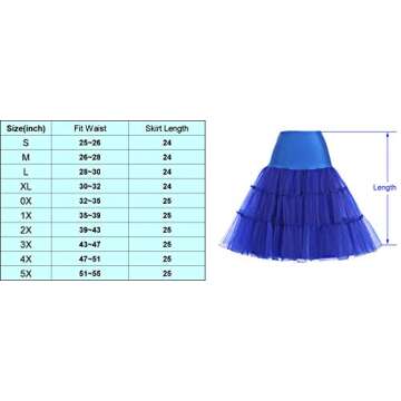 GRACE KARIN Women Petticoat Skirt 50s Dress Tutu Half Slips Small 2 Pack