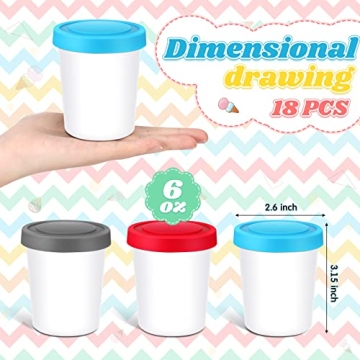 Nuanchu 18 Ice Cream Containers Reusable with Lids