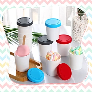 Nuanchu 18 Ice Cream Containers Reusable with Lids