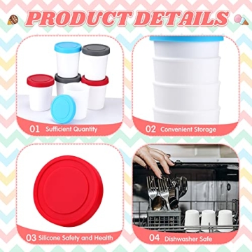 Nuanchu 18 Ice Cream Containers Reusable with Lids