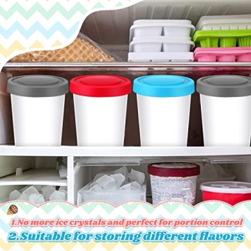 Nuanchu 18 Ice Cream Containers Reusable with Lids