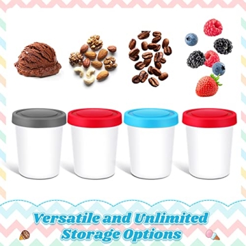 Nuanchu 18 Ice Cream Containers Reusable with Lids