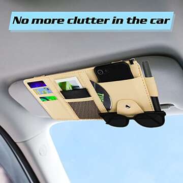 Stylish Car Sun Visor Organizer with Multi-Pocket Design for Easy Access