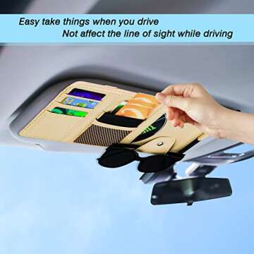 Car Sun Visor Organizer - Stylish Multi-Pocket Accessory