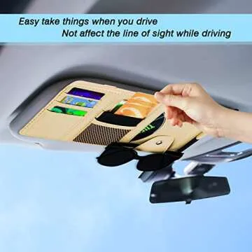 Car Sun Visor Organizer - Stylish Multi-Pocket Accessory