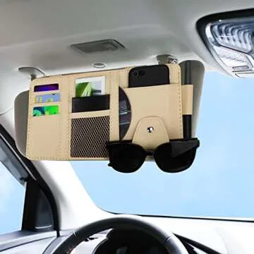 Car Sun Visor Organizer - Stylish Multi-Pocket Accessory