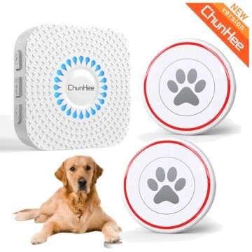 ChunHee Smart Dog Door Bell Wireless Puppy DoorBell for Potty Training, Dog Bells to go Outside,Bell...