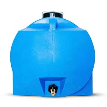 WaterPrepared 35 Gallon Water Storage Tank Emergency Water Barrel Container with Large Lid for Emergency Disaster Preparedness - Space Saving Long Lasting Storage - BPA Free (Blue)