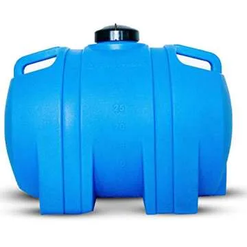 WaterPrepared 35 Gallon Water Storage Tank Emergency Water Barrel Container with Large Lid for Emergency Disaster Preparedness - Space Saving Long Lasting Storage - BPA Free (Blue)