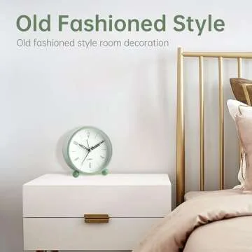 Silent Analog Alarm Clock | Stylish Battery Operated Timepiece