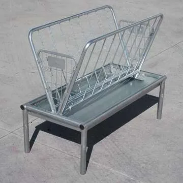 Rugged Ranch Products 4 Foot Long Outdoor Heavy Duty Mini Galvanized Steel Pasture Hay Feeder for Goats, Sheep, and Miniature Horses, Silver