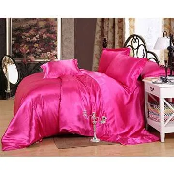 King Size Satin Silk Sheet Set - Luxury 6 Piece Set
