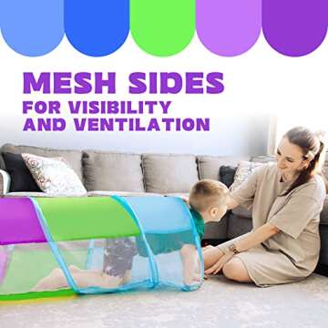 Kids Play Tunnel for Toddlers 1-3, Tunnels for Kids to Crawl Through Indoor Outdoor Pop Up Play Tent...