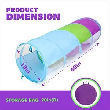 Kids Play Tunnel for Toddlers 1-3, Tunnels for Kids to Crawl Through Indoor Outdoor Pop Up Play Tent for Toddler Babies Children Girl Boy Game Toys 5ft Long