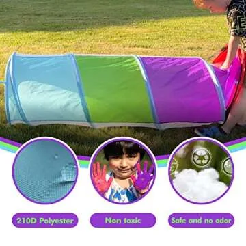 Kids Play Tunnel for Toddlers 1-3, Tunnels for Kids to Crawl Through Indoor Outdoor Pop Up Play Tent for Toddler Babies Children Girl Boy Game Toys 5ft Long