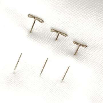 YEEPSYS 100 Pack Mannequin Wig Pins, 1.25 Inch T Hair Pins for Mannequin Head, Professional Styling Clip for Making and Display Wigs, Clothes