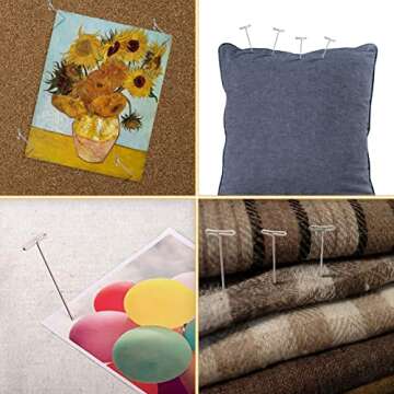 YEEPSYS 100 Pack Mannequin Wig Pins, 1.25 Inch T Hair Pins for Mannequin Head, Professional Styling Clip for Making and Display Wigs, Clothes