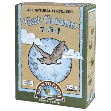 Down To Earth All Natural Fertilizers Organic Bat Guano Mix 7-3-1, 2 lb