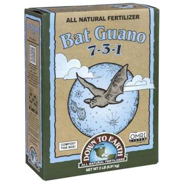 Down To Earth All Natural Fertilizers Organic Bat Guano Mix 7-3-1, 2 lb