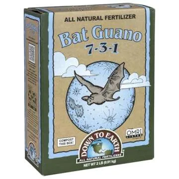 Down To Earth All Natural Fertilizers Organic Bat Guano Mix 7-3-1, 2 lb