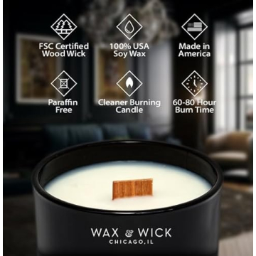 Bold Masculine Scented Candle for Men, 100% Soy Wax