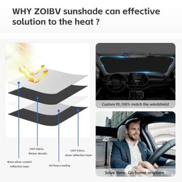 for Toyota Tacoma 2016-2023 2024 2025 Sun Shade Sunshade Windshield Cover - 4 Layers Front Window Shade Custom Fit Tacoma 2Dr 4Dr Pickup Sun Visor 240T Shade Blocks UV Rays Car Accessories