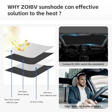 for Toyota Tacoma 2016-2023 2024 2025 Sun Shade Sunshade Windshield Cover - 4 Layers Front Window Shade Custom Fit Tacoma 2Dr 4Dr Pickup Sun Visor 240T Shade Blocks UV Rays Car Accessories