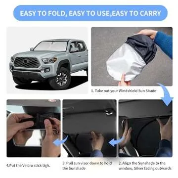 for Toyota Tacoma 2016-2023 2024 2025 Sun Shade Sunshade Windshield Cover - 4 Layers Front Window Shade Custom Fit Tacoma 2Dr 4Dr Pickup Sun Visor 240T Shade Blocks UV Rays Car Accessories