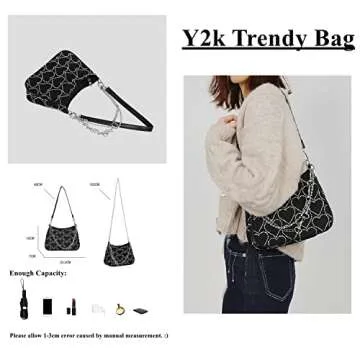 FONETTOS Punk Bag, Sourpuss Gothic Tote Purse Y2K Cool Style Trendy Women Shoulder Bags Rock Fashion...