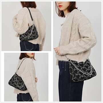 FONETTOS Punk Bag, Sourpuss Gothic Tote Purse Y2K Cool Style Trendy Women Shoulder Bags Rock Fashion Girls Handbag