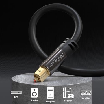 6ft TOSLINK Optical Audio Cable - Enhance Sound Quality