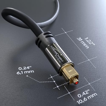 6ft TOSLINK Optical Audio Cable - Enhance Sound Quality