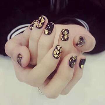 MEILINDS Foil Nail Art Flakes, Holographic Foil Chips for Nails Decoration, Nail 3D Glitter Chip Sequins for Nail DIY, Makeup, Resin Graft (12 Boxes)