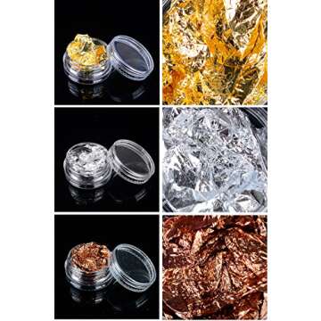 MEILINDS Foil Nail Art Flakes, Holographic Foil Chips for Nails Decoration, Nail 3D Glitter Chip Sequins for Nail DIY, Makeup, Resin Graft (12 Boxes)